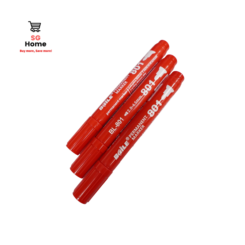 3s Red Permanent Marker (BL-801) 红色记号笔