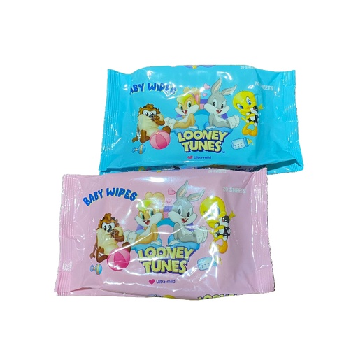 [70780] Baby Wipes Looney Tunes Pink & Blue - 20's x 4pkts (N20313)