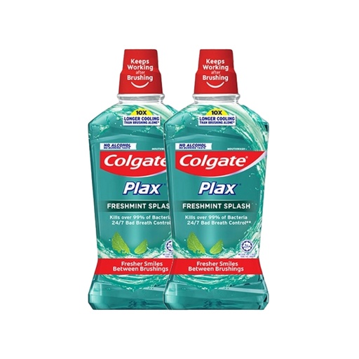 [72534] Colgate Plax Mouth Wash - Freshmint Splash (750mL x 2's)