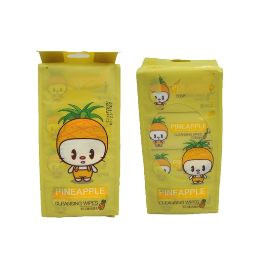 [HH05617] Mini Cleaning Wet Wipes 8s - Pineapple