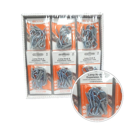 [HW05949] Lamp Hook & Expansion Tube-5 SET (2.2" 8# & 6x30mm) (S030-17)